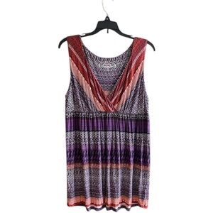 Soma Live.Lounge.Wear luxuriously soft purple rust white crossover dress Sz XL